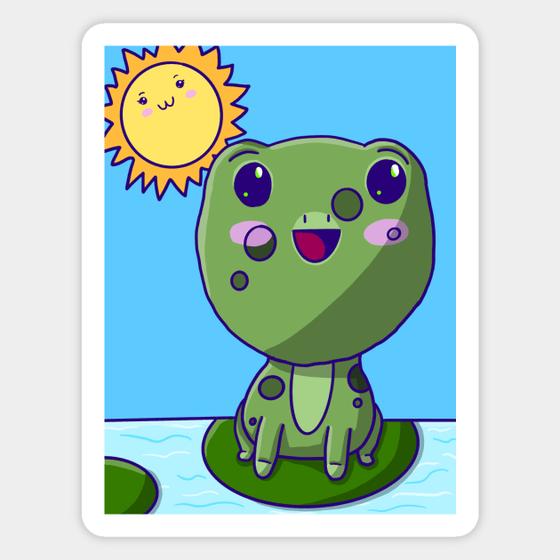 Cute Kawaii Frog Magnet by Pheona and Jozer Designs